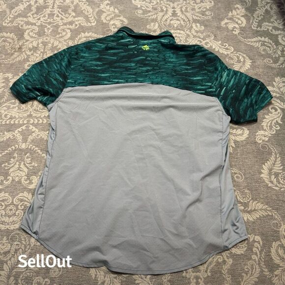 Loco Kaile Men's XL Green Graphic Print Fishing Shirt Short Sleeve - Picture 2 of 8
